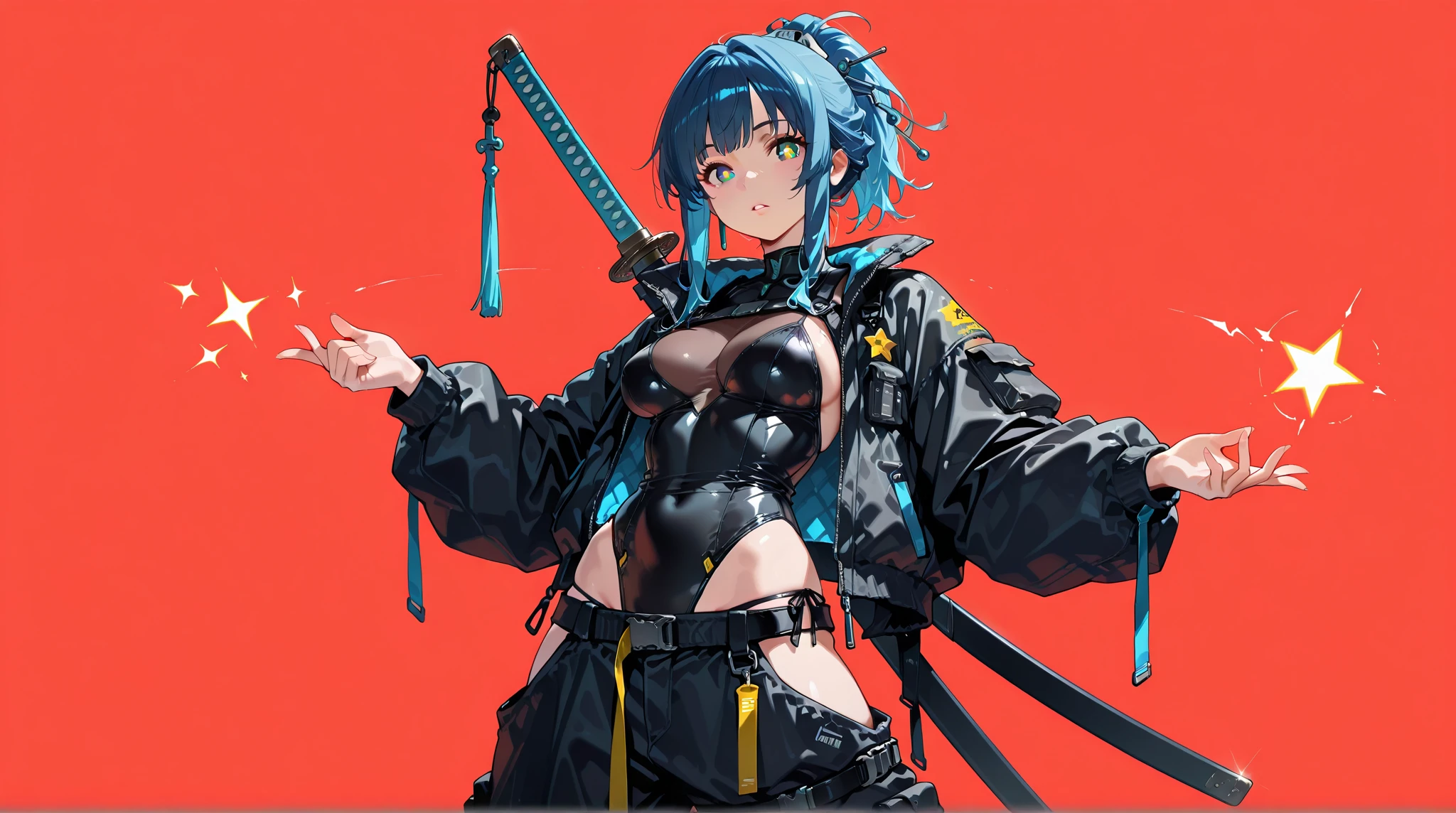 1girl, akitsu maru \(kancolle\), bangs, black gloves, black hair, black headwear, black panties, black thighhighs, blunt bangs, buttons, cowboy shot, gloves, hat, head tilt, long sleeves, looking at viewer, medium breasts, military, military uniform, no pants, panties, parted lips, peaked cap, red background, red eyes, short hair, sitting, solo, thighhighs, underwear, uniform,(masterpiece:1.4),(best quality:1.4),(shiny skin) <lora:banStyle_v10:0.7>, extremely detailed cg unity 8k wallpaper, cinematic detailed realistic background, masterpiece, best quality, delicate, masterpiece, beautiful detailed, colourful, finely detailed, intricate details, (detailed_face:1.3)