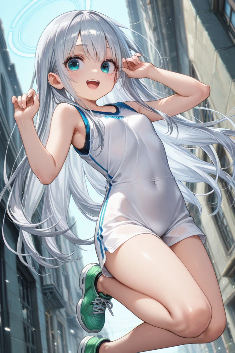 NSFW,Fantasy-Tavernenhintergrund, 1girl in, (Dunkle Haut) Falle, Illustration, Tapete (flache Brust:1.2) (Size:1.3) (Kleine Leute:1.2) (Einen Dolch in der Hand halten:1.3) (Large step curvature:1.35) (schulterlanges graues Haar:1.5), Ziegenhörner, Ziegenohren (Lori:1.3) Highly detailed, 4K, 8K, Ultra-detailliertes Zifferblatt, Face of the best quality, friendly smile, Croptop, Rollen Sie Ihre Kleidung auf、Zeigen Sie Ihre 、exponierter Magen, thigh highs, Riemen, Abenteurer、