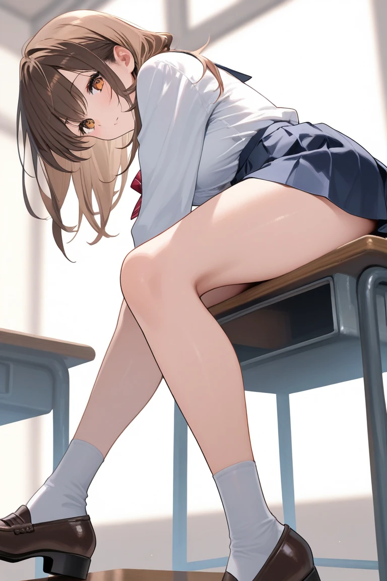 How to sit a girl,Depth of written border, Delicate eyes, 完全なhand, 余分なhandfeetなし,Small breasts,Underwear is visible,refer5Book,hand2Book,feet2Book,Distinctive nose bridge,Natural posture,Fine skin、Smooth、Perfect beauty、In underwear、すらりとしたfeet、thin,Hitagi Senjogahara,Brown Hair,