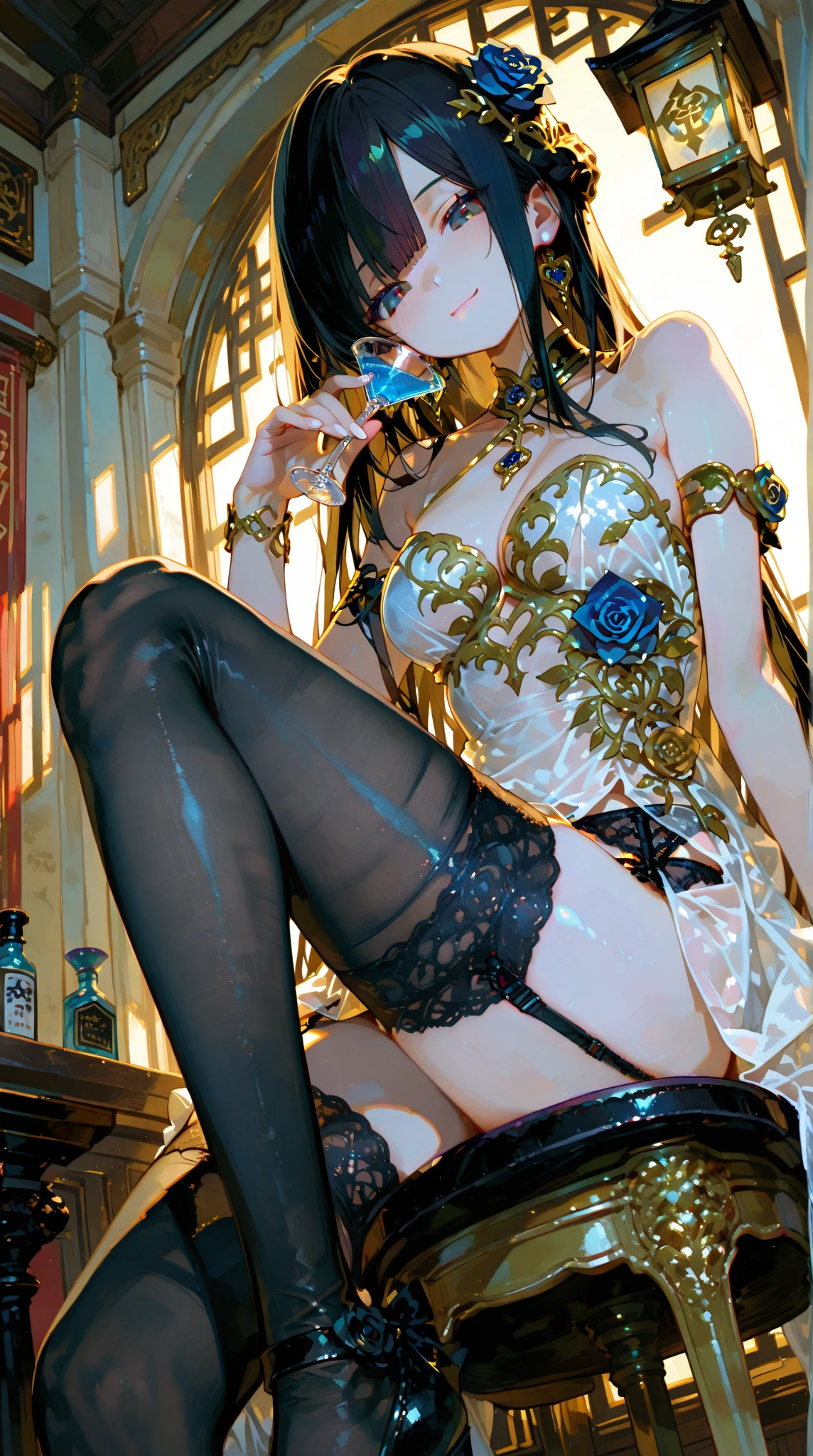 (((((middle-aged women))))), masterpiece, super detailed, 8K portrait, RAW photo, portrait photography, highly detailed face, ((fantasy)), 1 female, (((short woman))), (((magician))), (((((nervous look))))), (((dynamic pose))), (((Fishnet swimwear))), (((((camel toe))))), (((((Panties with stains, Pee stains))))), (((((pussy juice))))), 33 years old, (((slut))), (((((Pee smell))))), (((smelly pussy))), (((Black little eyes))), (((long black wet hair))), (((long bangs))), Larger earrings, (((white skin color))), (((((white puffy sleeves))))), chest pocket, (((black silk cloak))), (((little waist hip pouch))), (((((Fishnet Stockings Body Tights))))), (((leather boots))))), (((Equip a long wooden stick))), midday sun, surreal, ((((flat chest)))), (((((small breasts))))), (((thick thighs))), long legs, In the medieval adventurer's guild, environmental lighting, shadow details , Focus the camera on the thigh, strong wind, light fog