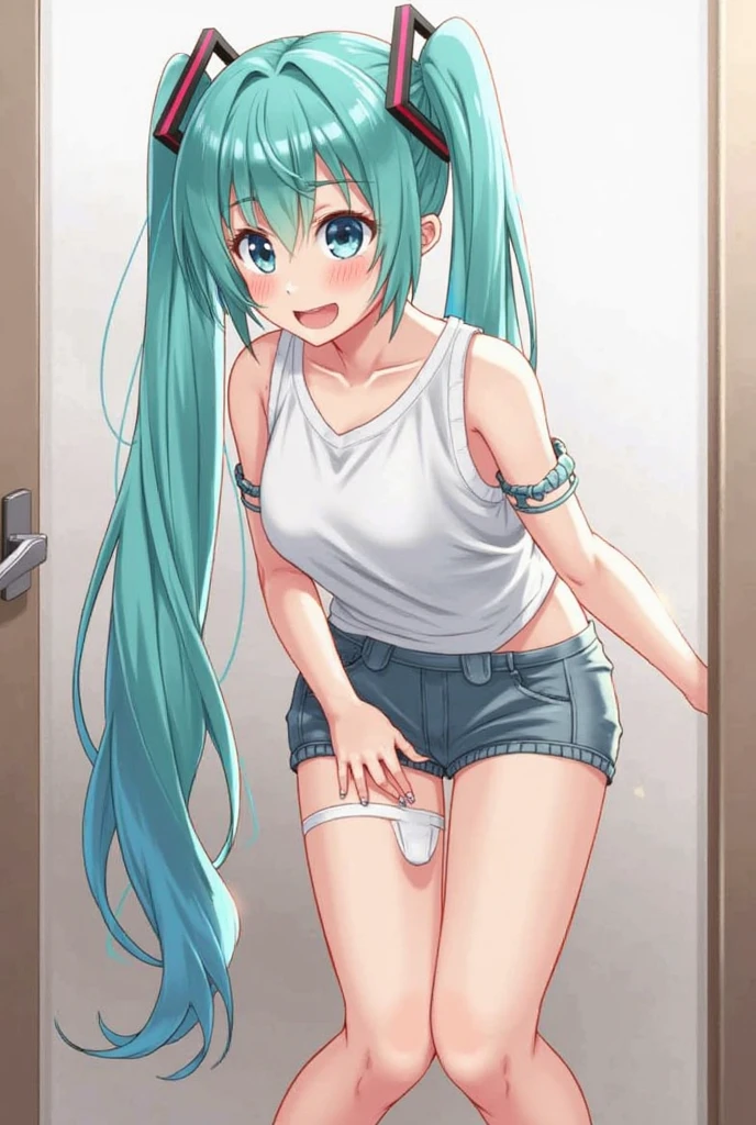 score_9, score_8_up, score_7_up, (anime colors:1.2),curepeace, full body, indoors, school bathroom, small breasts, petanko, blush, nose blush, multiple boys, surrounded by male students, penis, erect penis, looking pleasured, micro bikini, stripped bikini, sex, vaginal insertion, uncensored, shaved pussy, clitoris, clitoral hood, standing, taken from behind, leg up, open mouth, tongue out, saliva trail,