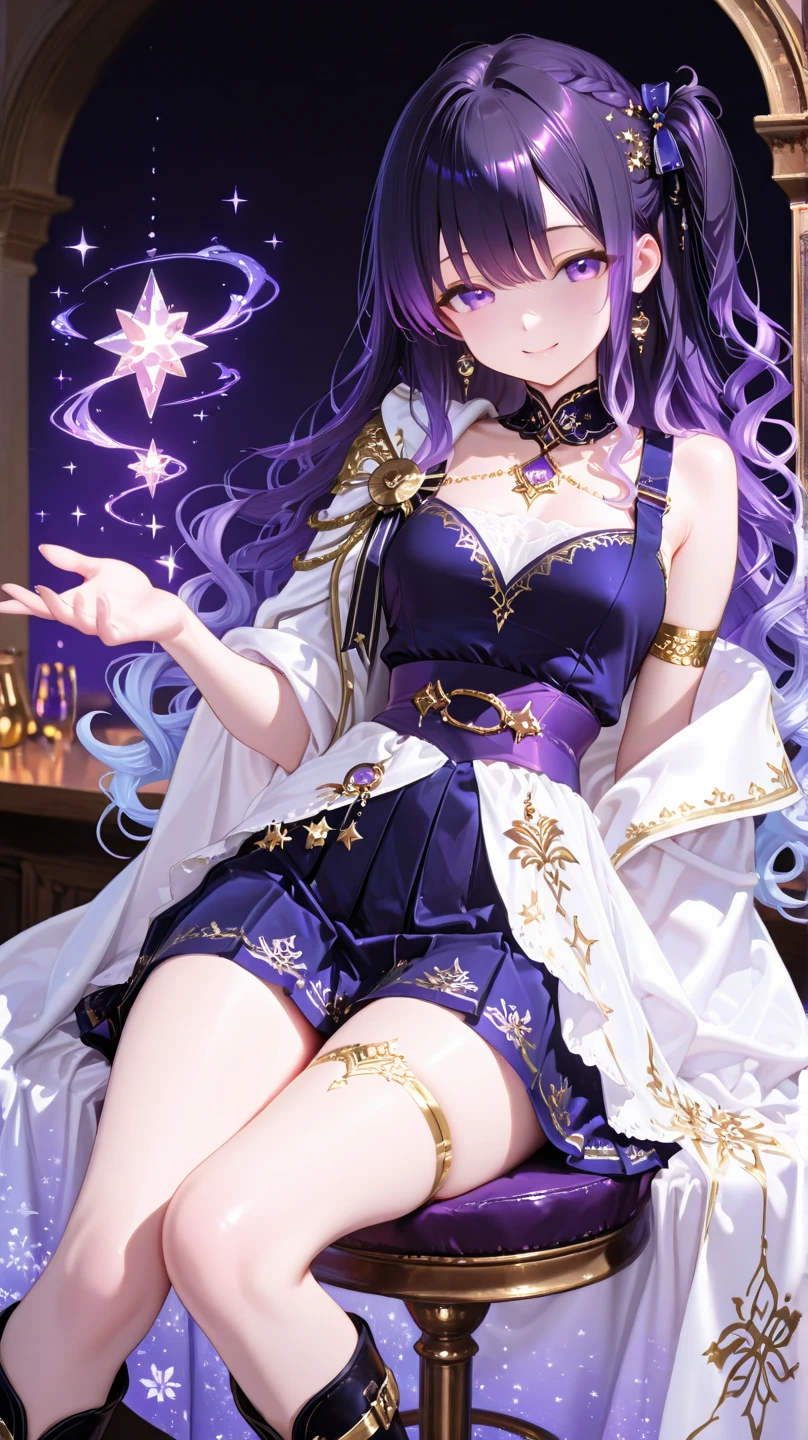 Tang Wutong, small , wearing shiny purple dress