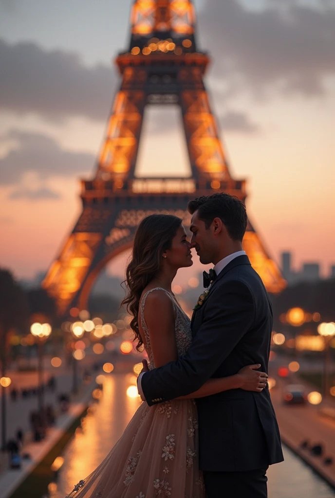 Create an enthralling collection of couples' portraits in renowned locations worldwide, utilizing artificial intelligence to encapsulate the distinctive bond between each pair, enhancing the connection in iconic settings. Delve into an array of feelings, from gentle affection to ecstatic elation, to narrate the love stories of each couple through visually captivating imagery. Let the iconic landscapes serve as a breathtaking backdrop, accentuating the enchantment and diversity of human relationships in some of the most iconic destinations on Earth.
1. captivating, passionate couple, Paris, Eiffel Tower, sunset, romantic, deep connection, intelligent algorithm, artificial intelligence photography, emotion-