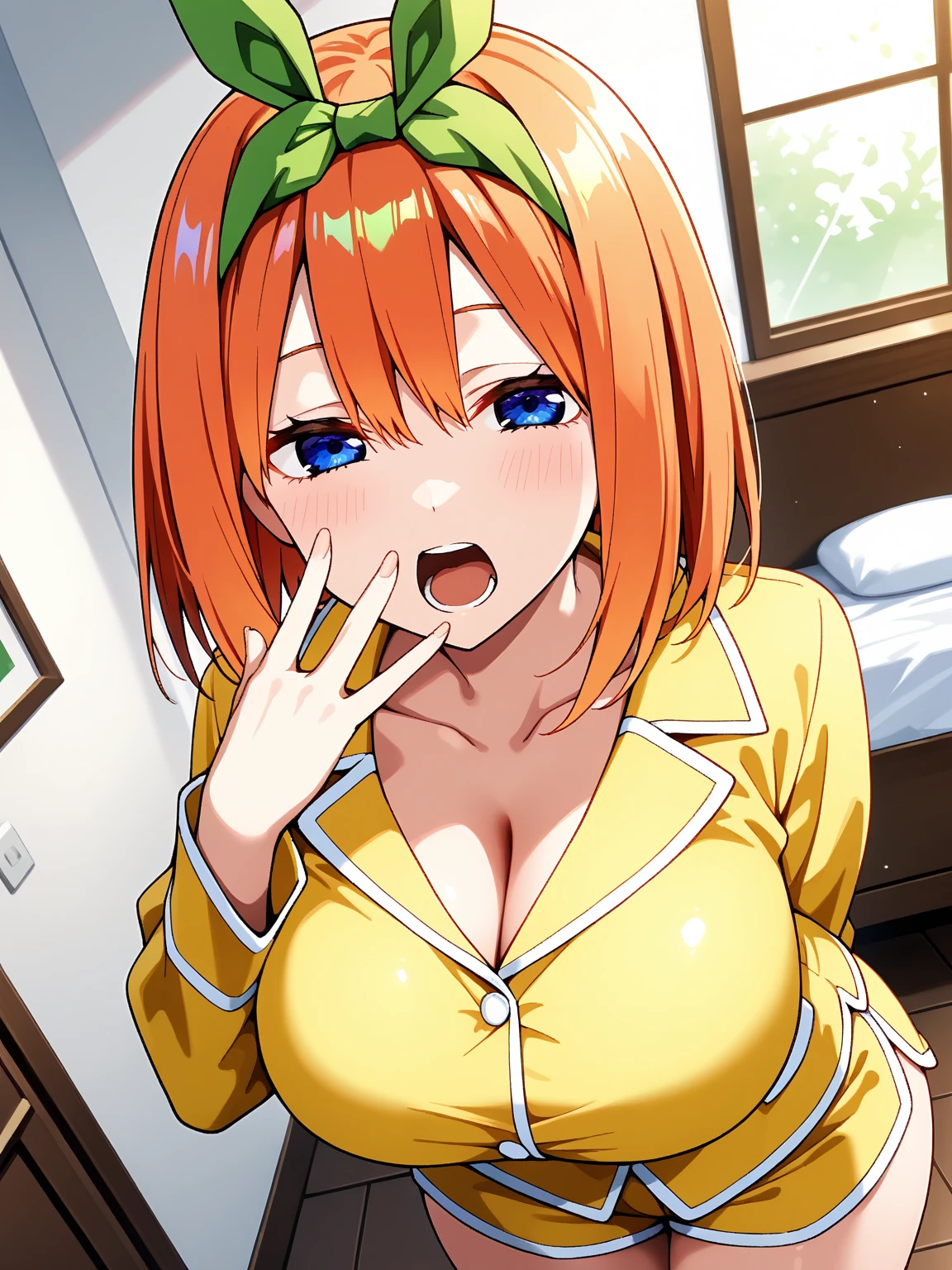 ((table top, highest quality, High resolution, nffsw, perfect pixel, Depth of written boundary, 4k, )), 1 girl, alone, , beautiful anime girl, beautiful art style, 
close, looking at the viewer, 
perfect body,  

Isshiki Iroha, short hair, big breasts, orange eyes、shining eyes、orange hair blush all over face, smile, open your mouth, (((Completely naked))),(((on the bed)))

big breasts, nipple, blush, i breathe, Sweat, undressing,
break hetero, (hetero couple),NSFW,(Ahegao), (1 male、1 female,have sex:1.8),on the bed、1girl,masterpiece,extremely detailed face,early,animated painting,
1boy, 1girl, blush, bow, bra, breasts, cupless bra, from above, hetero, looking at viewer, nipple piercing, nipples, open mouth, paizuri, penis, solo focus, sweat, tongue, underwear
sweat, steam, heart shaped pupils, tongue out, tongue licking