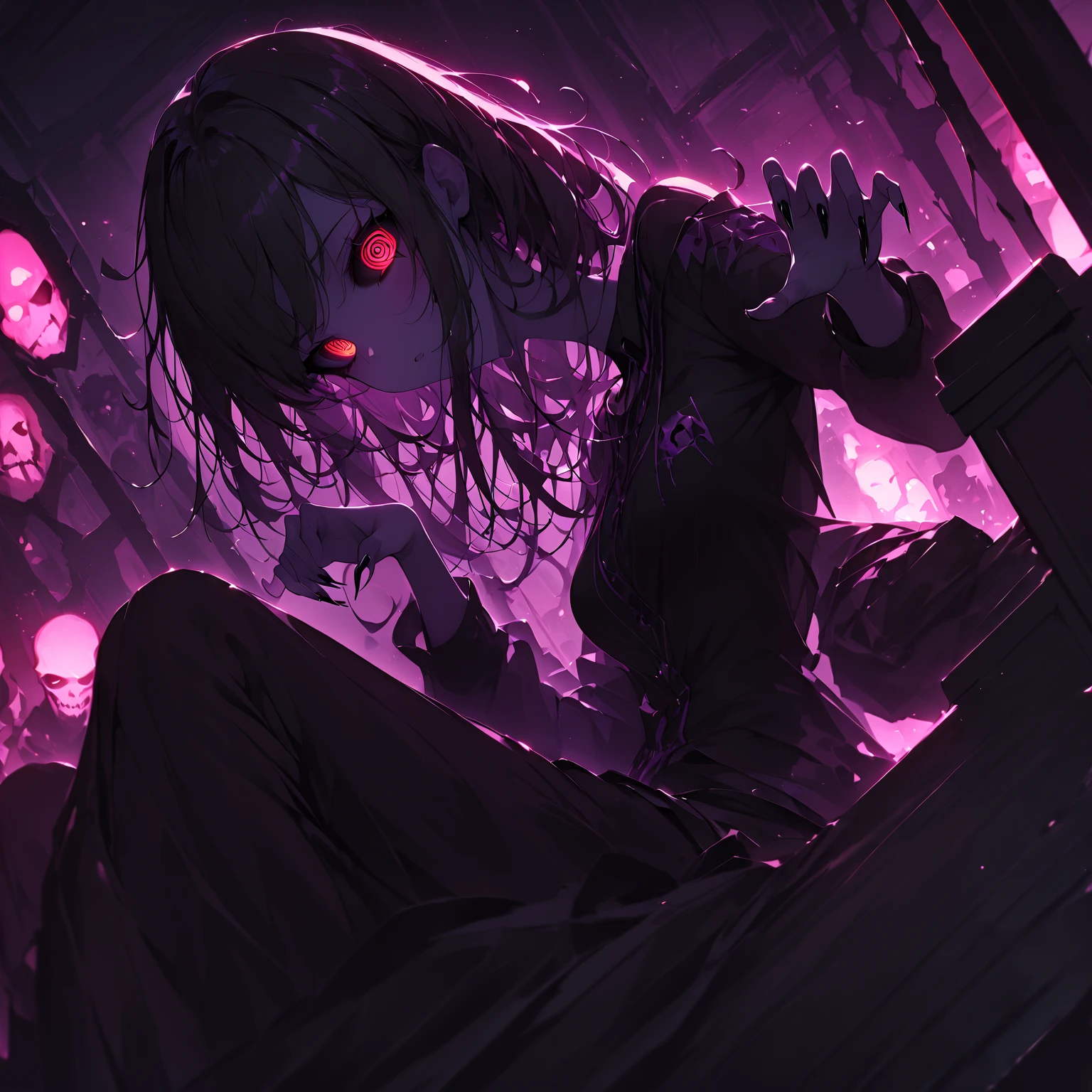 Monster, Something pitch black, ugly, creeping, darkness death horror huge