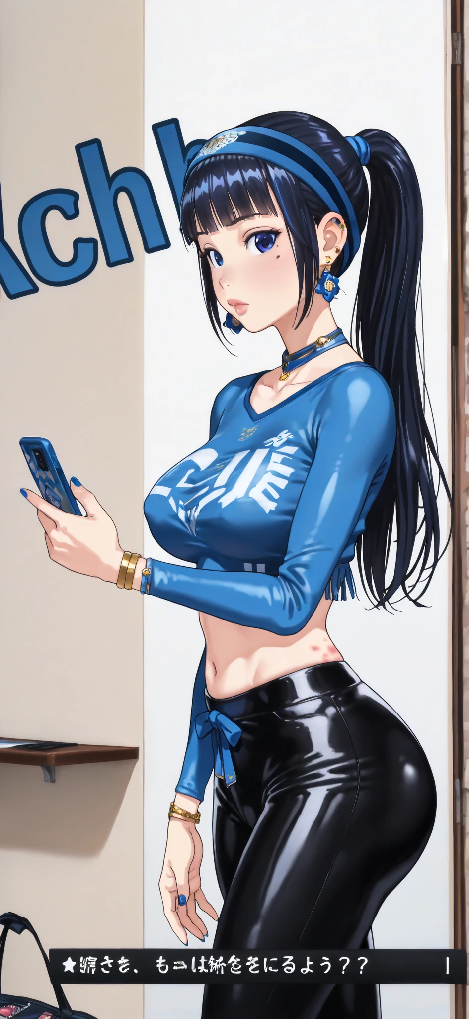 High resolution, adult woman , good lighting, despicable, , (No nudity), (((Leather swimwear))), (()), (((leather thigh high boots))), (garter belt), abdomen only, (), , cute face, I'm embarrassed and blush, humiliating, ((spread your legs)), (())((sit))