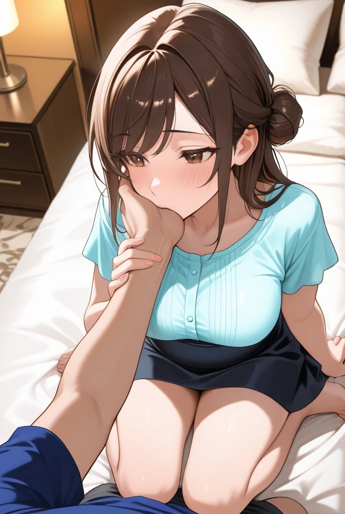 Misaka Mikoto.、Beautiful woman、Blazer uniform、Very short pleated skirt、Very thick thighs、Photo session、Acme Face、Best image quality、High resolution、masterpiece、super high quality、Thick pubic hair、Screaming orgasm face、Striped panties、Striped bra、Very big ass、Very large breasts 、Blushing、4K quality、Blushing、Cry of ecstasy、Wearing black knee socks、Sweaty all over、Heavy breathing、Cowboy Shot、Shaking breasts、上下にShaking breasts、Penis sheath、Cowboy Shot、Have sex with a man、Multiple menに囲まれている、Multiple men、{highest quality}, {so beautiful}, {Very detailed}, {Best illustrations}, Browsing Caution, girl, Blowjob, penis