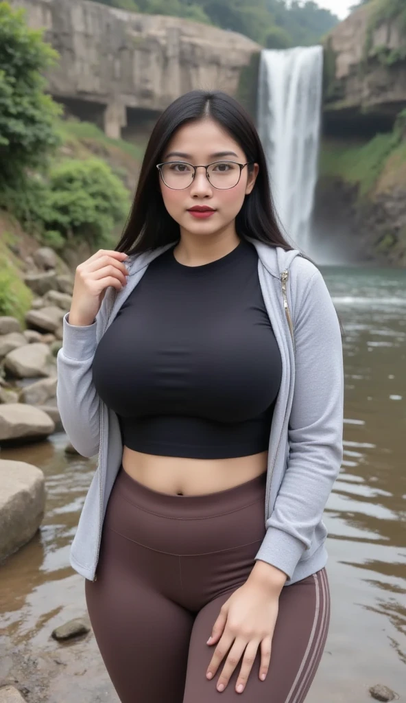 araffe woman sitting on a ledge wearing a black top and skirt, thicc, bbwchan, she has a jiggly fat round belly, hyperrealistic full figure, cinematic goddess body shot, ??????????? loli, full body photoshoot, very sexy outfit, sexy look, seductively looking in front, large thighs, casual pose, massive legs towering over you, wearing a sneakers, glasses, milky white skin 