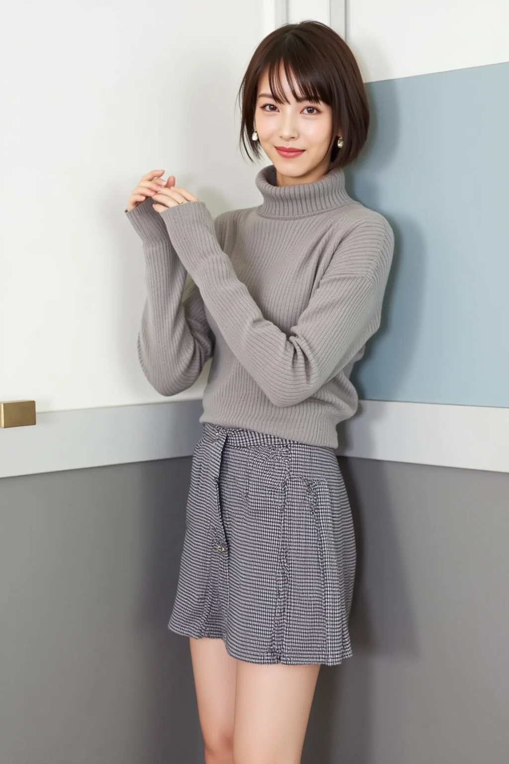 Girl wearing skirt