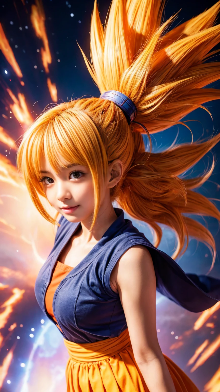 <lora:Kamehameha_V1-10:0.9>, kamehameha, 1girl, charging, casual wear, look at viewer, (energy ball), electricity, aura, <lora:NamiV2:0.4> NamiV2, long orange hair, bikini, blue jeans,
