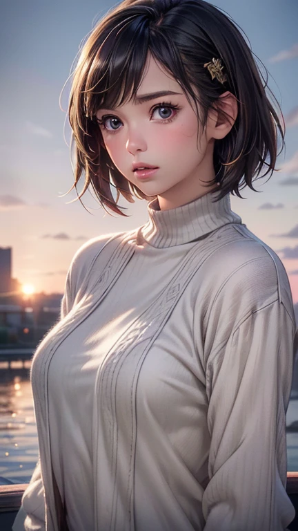 girl, Sweat, vapor, Center of chest, shy, Great hands, Looking at the audience, Cute Smile