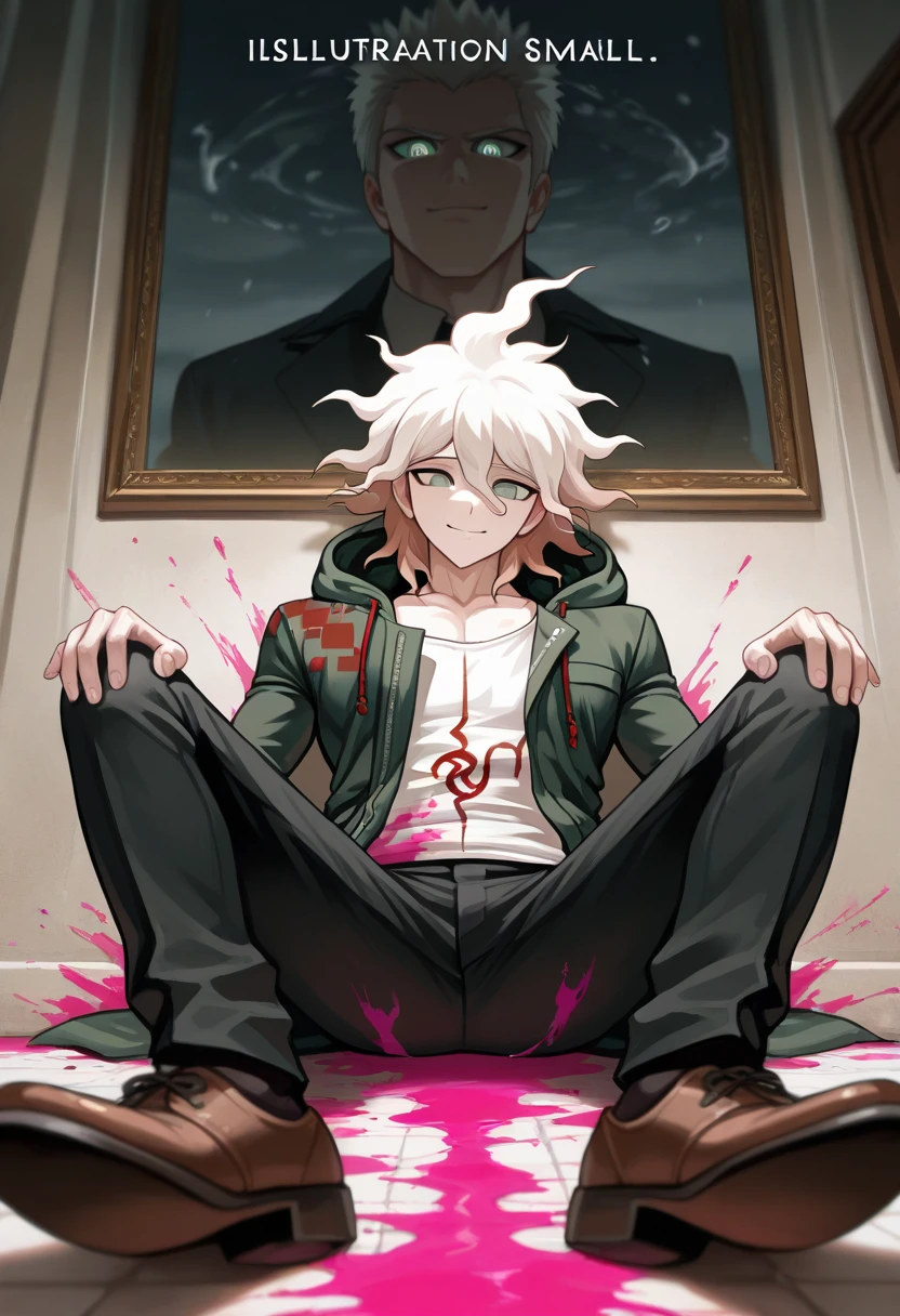 ```
ken kaneki, Tokyo Ghoul, white hair, black outfit, eyepatch, half-ghoul, serious expression, red kakugan eye, kagune tentacles, Smile High Quality、Overall view、Uplifting、Peaceful everyday life、Inside the cafe、Sitting
```