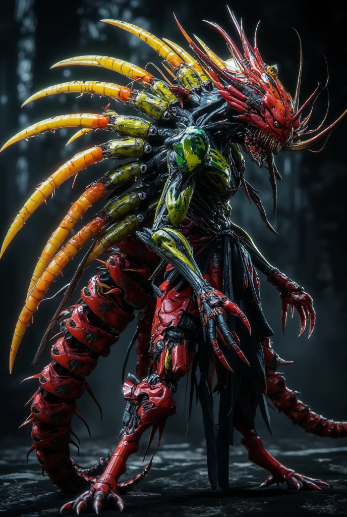 hyper realistic and highly detailed, upper body view of a bizarre, sexy, lovely, luminescent, fantasy creature, Bioluminescent Jungle, Dense jungle of glowing plants and creatures., side view, outdoors, Ruby Red and Light Blushhue, atmospheric haze, cinematic grain, highly dramatic lighting, (professional, finest details, maximized details, ultimate detail level, masterpiece, best quality:1.5)
<lora:artialien:0.7> artialien