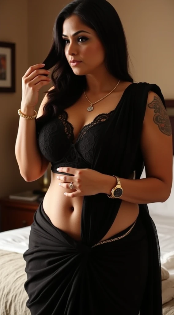 (masterpiece photography of a solo:1.2) (full body) alluring sexy curvy (27 yr old) Supermodel (WDR) warrier walking in style on Poris, Tangerang street, curvy, voluptuous, busty, thick, chubby, large breast, cleavage, sexy, exotics, (wearing crusted sexy shirt & embroidered shorts:1.3). hip hop energy, maximalism, (heavily tattooed:1.3), (sundanese makeup & jewelry:1.2) long brown hair with highlights,, vivacious, lustful glance, exhilarated (beautiful detailed eyes:1.1) , (flirty bright smile:1.2), blingy shopping district,(intense dramatic light:1.4), backlit, light rays, highly detailed, trending on artstation, paint splashes, rich colour, dazzling lights all around, (perfect brunette hairstyles), abstract portrait, by Atey Ghailan