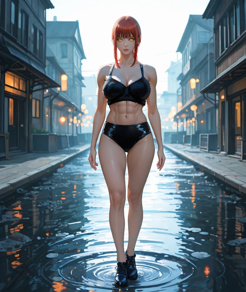 (Best quality, 4k, Masterpiece :1.3), beautiful woman, hyper realistic, 1girl, (droopy ???????, attractive body :1.2), sit-ups :1.1, short red hair: 1.1, (wet rainy, wet by rain, wet body :1.2), ultra-detailed face, detailed lips, detailed eyes, double eyelid, sensual low-necked dress, open neckline, hanging ???????, side pose, visible curves, pool party, poolside,   silver transparent mantle,sunglasses, muscular turned leg