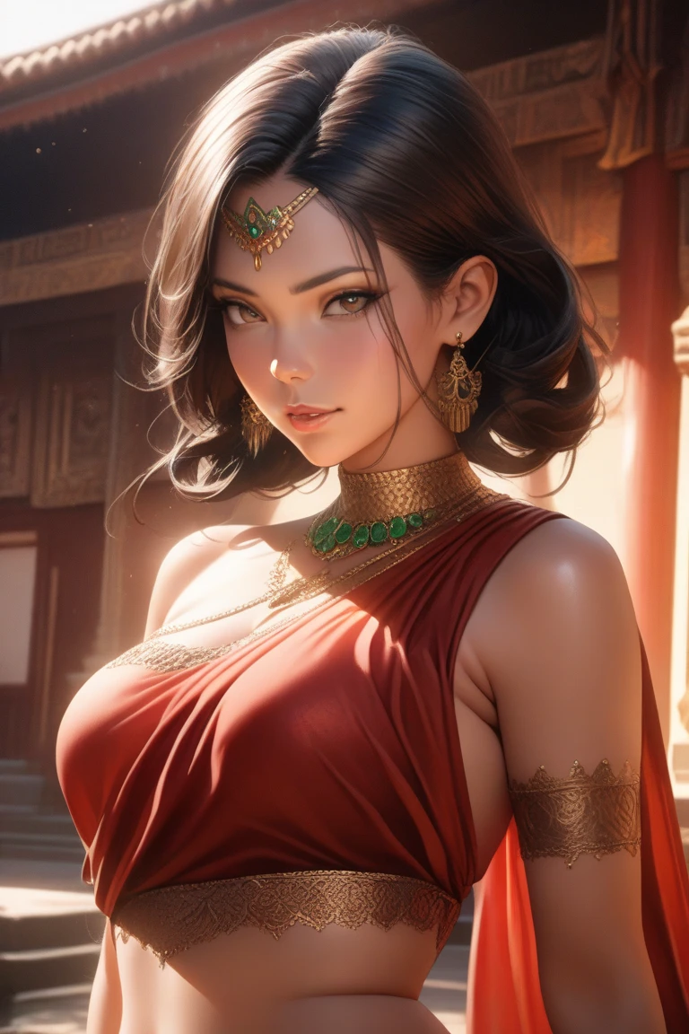 Beautiful woman in intricate Exotic and Tribal Fusion Outfit