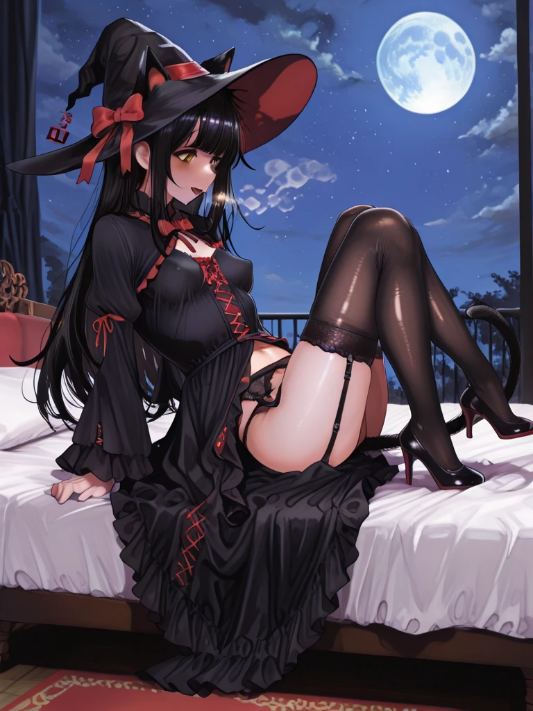anime styled。illustratio。Fantasia。Rabbit ears。girl with。eye glass。is in estrus。Halloween。Colorful clothes。Autumn scenery。Night Moon。Colossal tits。flank。pubick hair。teats。barechested。Shy。Exposed。Spreading legs。frombelow。