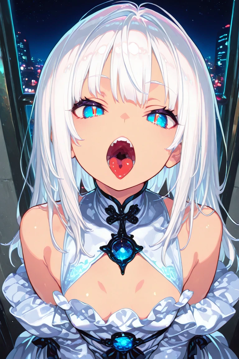 score_9, score_8_up, score_7_up, source_anime,
BREAK
1girl, solo,
<lora:shiCindyV4:1> shicindygacha, long hair,blue eyes, white hair, twintails, hair ornament, mini crown, hair bow, hair ribbon, hair over one eye, jewelry, white collar, bare shoulders, detached sleeves, large breasts, frills, white bra, lingerie, white dress, frilled dress, see-through dress, red eyes, heterochromia, 
<lora:shiMirrorGlassV1:1>, shibroglass, broken glass, glass shards, glass, shards,
looking at viewer, expressionless, sad, crying with eyes open, shaded face, against glass, evil smile,