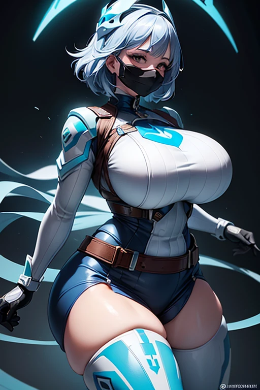 (detailded, sharp focus, work of art, High definition, anatomically correcte, best qualityer:1.2), shexyo, detailded face, detailded eyes, 4K, absurderes, (White background:1.3), (frostblade irelia, 1girl, short hair, blue hair, bodysuit, detached sleeves), thick thighs, fatter thighs, Broad Hips, (1 girl, standing alone, standing, portraite), (thick, voluptuous, plumpness, milf,fatter, fatter, large breasts, Large belly:1.6), sensuous, Panas, (thick lips, large lips, bimbolips, blush, parted lips, sensuous smile, shy:1.5), (shorts, high collar, top cut, thicc thighs, sleeveless, elbow gloves:1.6), nsfw, rating_x, spread legs, spread pussy, open mouth, tongue out