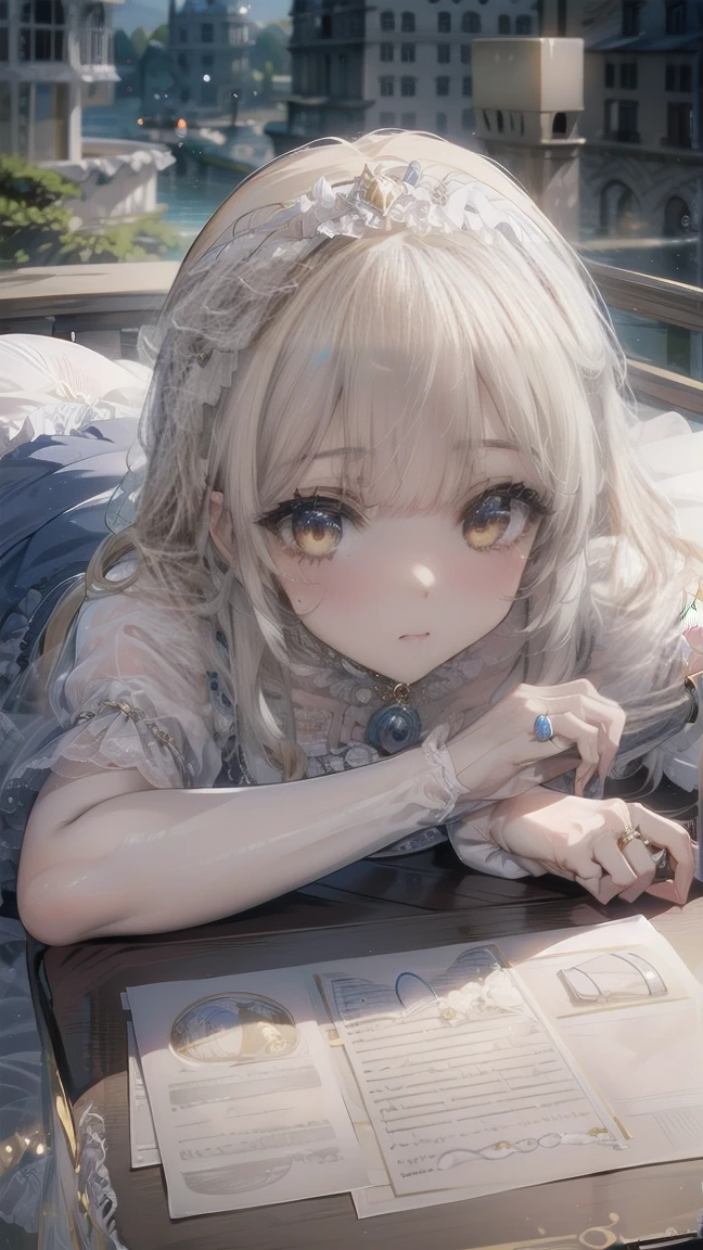 masterpiece, ultra detailed, 8K, (Cute a girl:1.5),
(masterpiece:1.3), anime visual,pale puple long hair,blunt bangs hair,green eyes, (Lovey-dovey:1.5), (tilt head:1.3), extremely delicate face, soft clean focus, realistic lighting and shading, (an extremely delicate and beautiful art:1.3), elegant, (muted colors:1.1), small breast,slim,Pink ribbed frill trim pajamas, a bed, a night light, a kind smile,Sleeping with a teddy bear,(night lit:1.5),