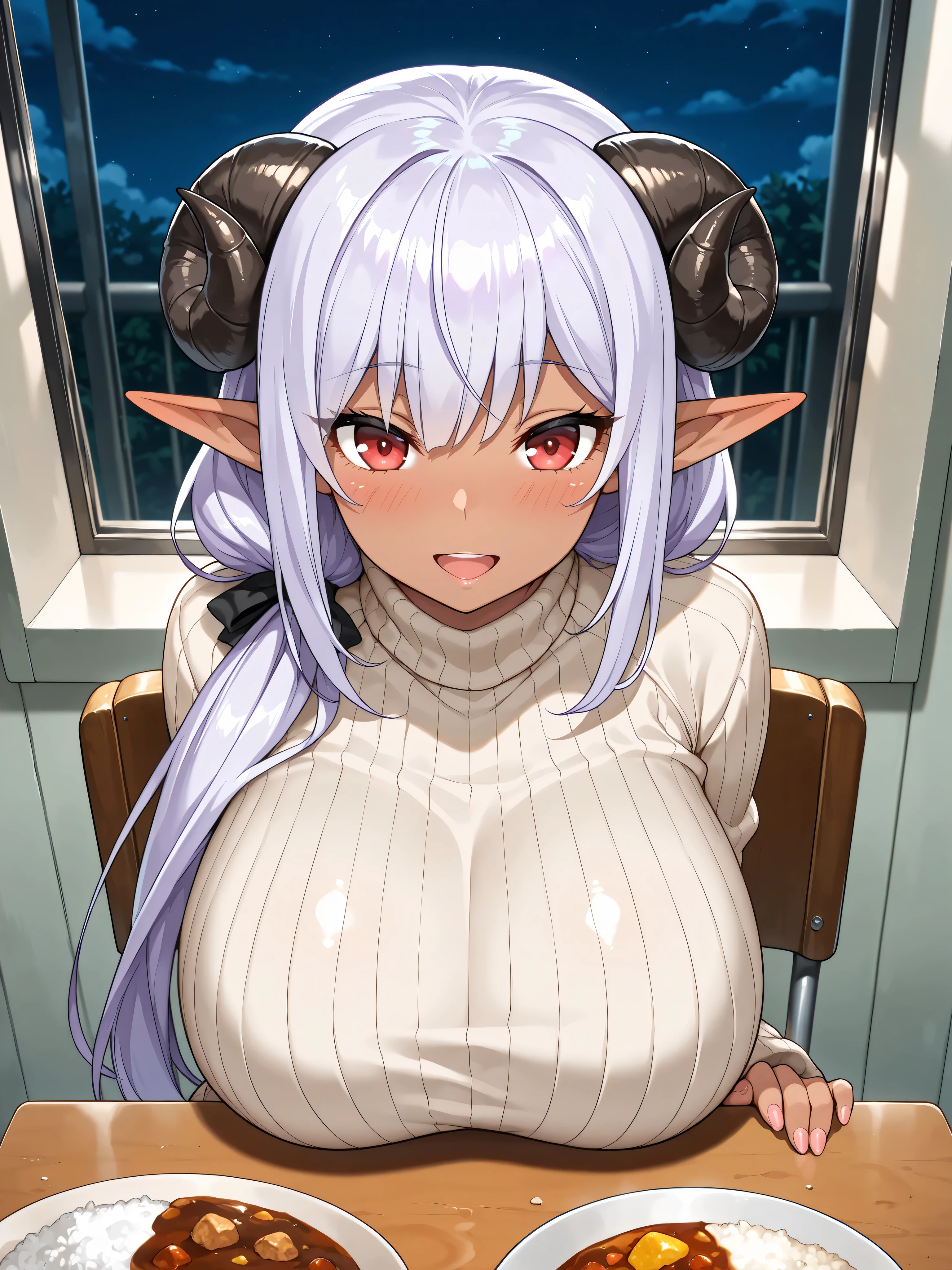 Masterpiece,Girl, Granblue Fantasy, Narmaya, Short, ((huge breasts)), ((White business shirt on bare skin)), confusion, blushing,