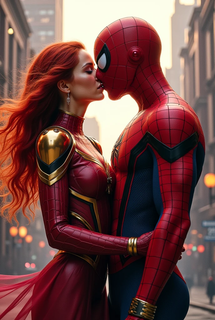 Scarlett Witch is showing her vagina to Spiderman and asking him to lick her vagina, he is inserting his fingers in her vagina under her skirt, he is fingering her, she is in ecstasy,
