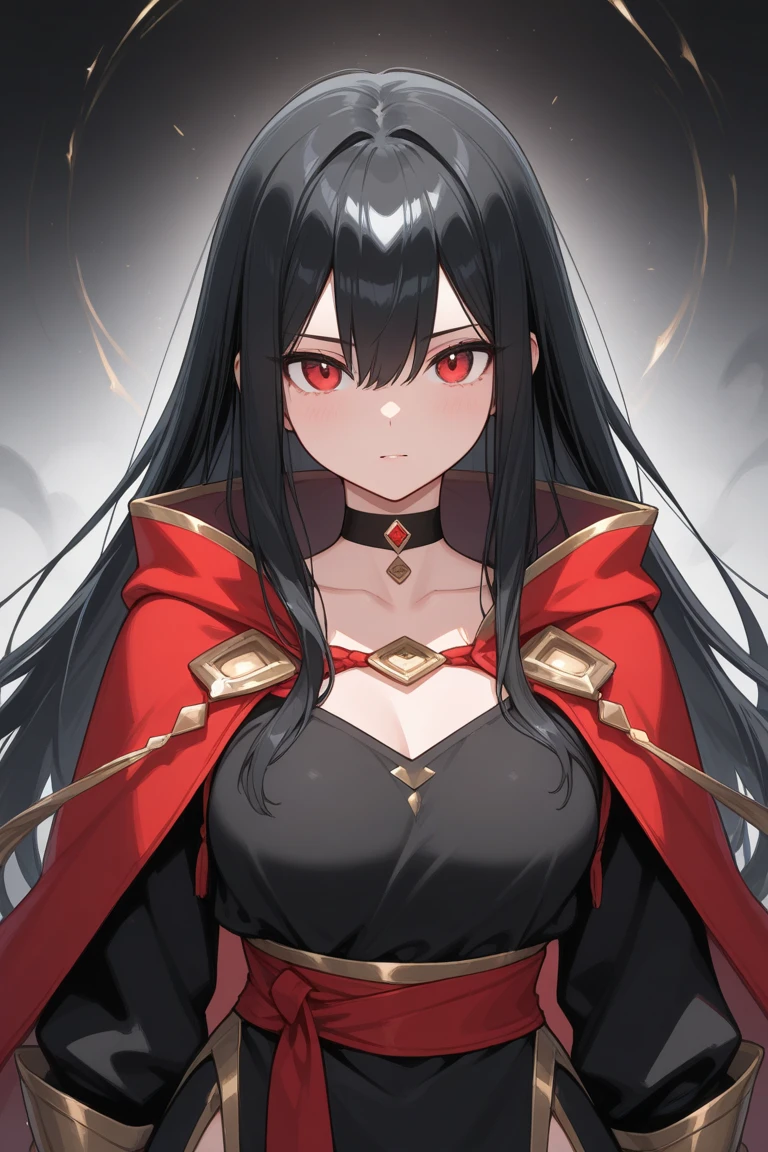 a demon king, mature woman,old women, beautiful, long hair, black hair, tied hair, wearing black knight armor, big breasts, sitting on the demon king's throne, behind the throne is the figure of a black dragon, hands, half dragon hands, upper body, 8k , devil horns, earrings, looks like an old woman,looks like a woman who already has children,hand