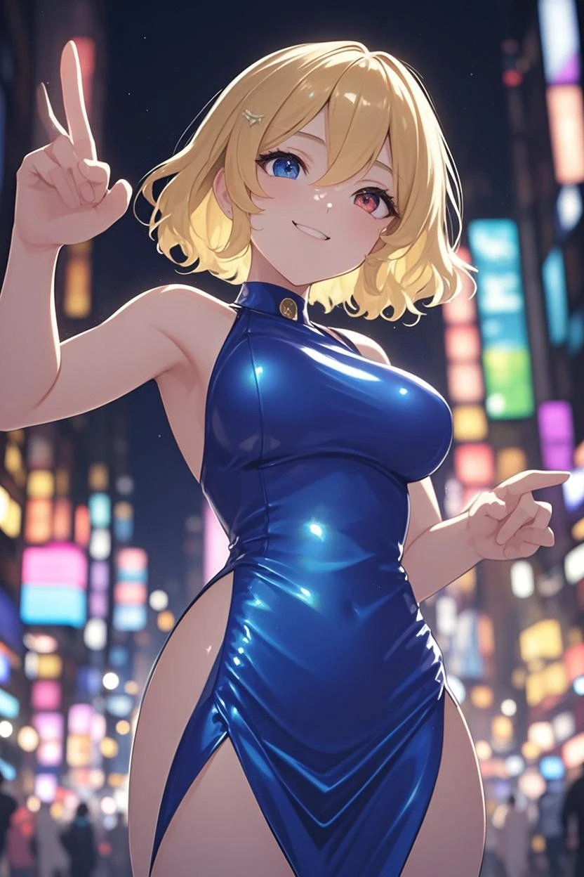 17 years old Women, ((Blonde)), ((Blue eyes)), ((Short hair)), ((Full shot)), very detailed makeup, pale pink lipstick, long earrings, bare shoulders, wearing a super sexy body suite ((wearing high heels)) ((Full Body))