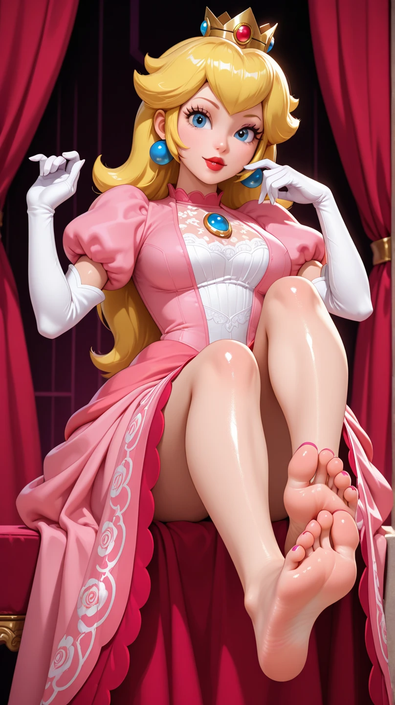 Princess peach Bratt being payed for her foot worship and being pretty