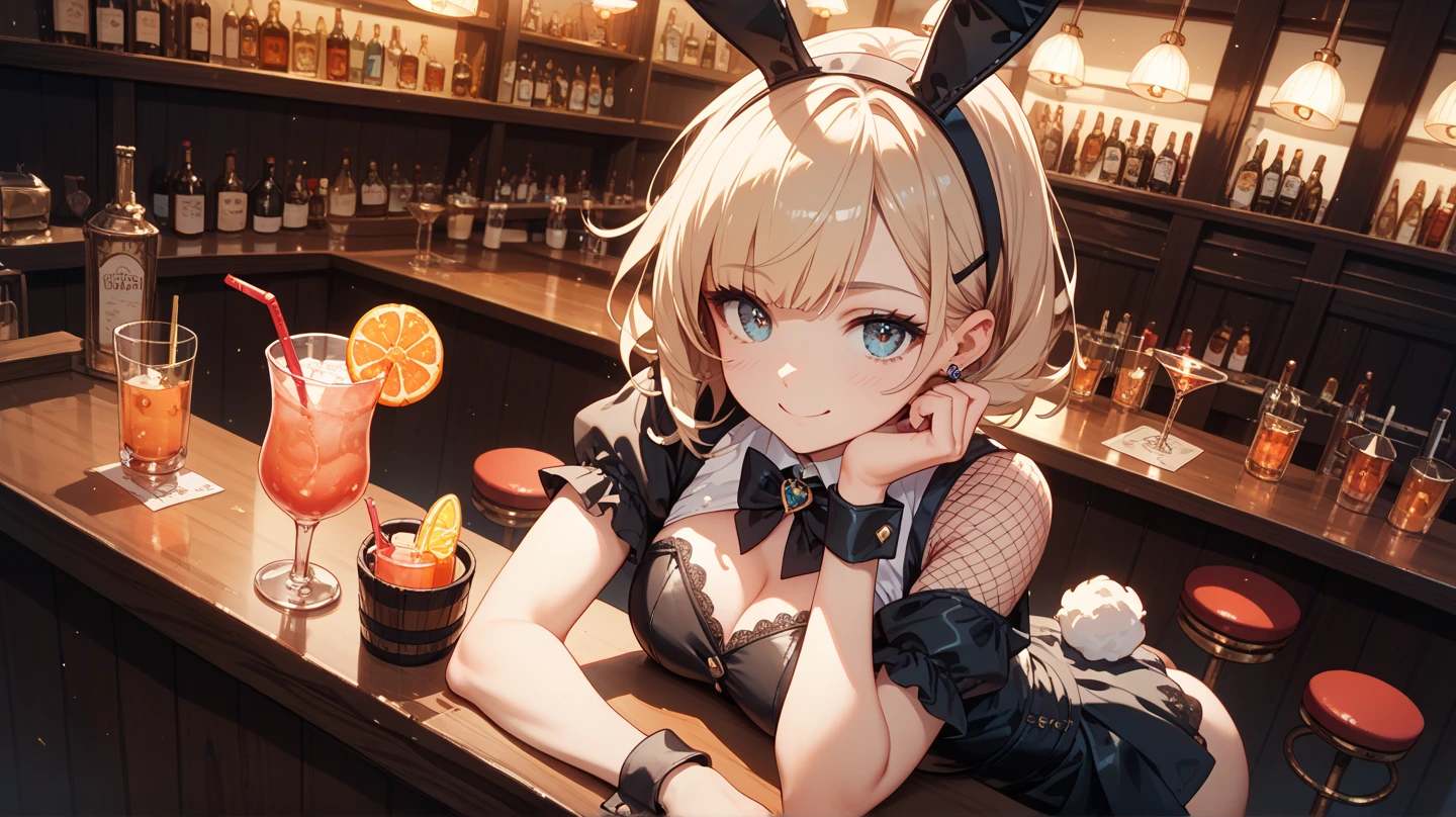 ((2D beautiful girl、top-quality:1.3、Perfect fingers:1.2、perfect anatomia:1.2、Dress perfectly、face perfect:1.1、Beautiful illustration))、(transform sequence)、((cute decorative headbands、The top has maid style sleeves、leotard)、14years、Solio、hime、Fractal Art、baby-face、((stright long hair))、(Slender and beautiful legs)、big drooping eyes:1.1、(full body photographed:1.1、Long Shot Photography)、((1 person))、cabaret club、Happy smiling face、