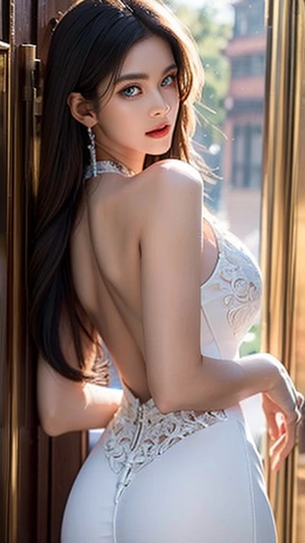 best quality,masterpiece,1girl, solo, (torn clothes:1.3), blush,,evening gown,in a banquet,floating_hair