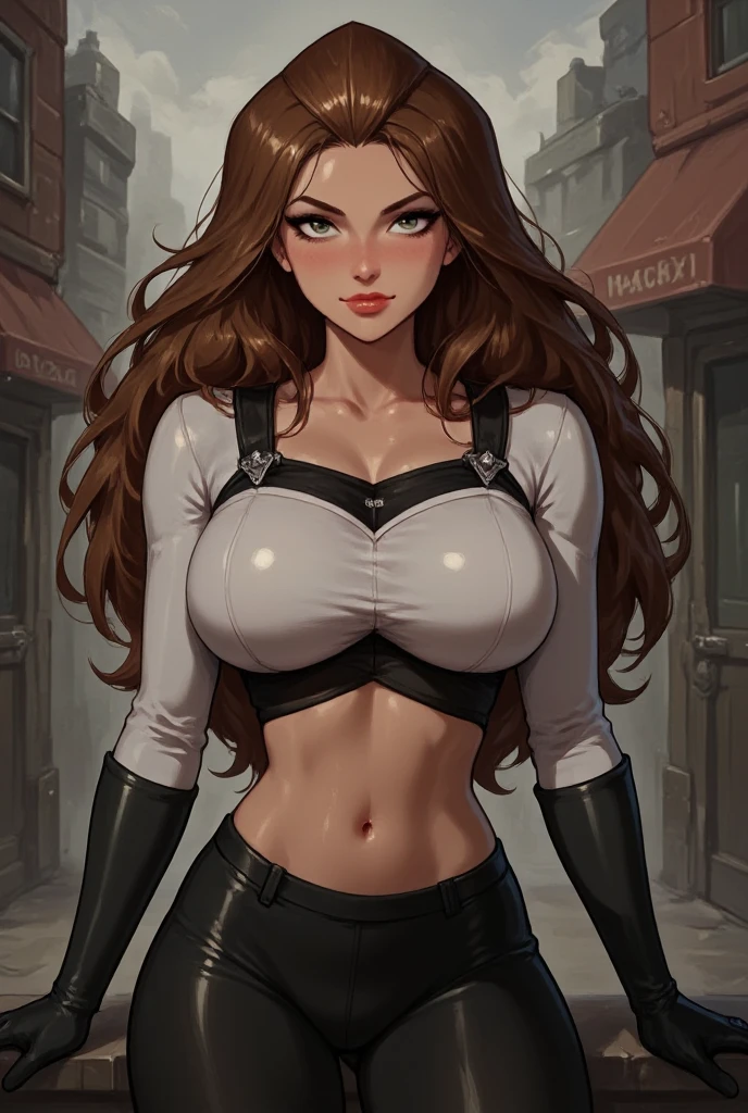 Character style Cartoon style digital illustration GTA style female style beautiful breasts symmetrical medium breasts Fiona with war marks Cartoon image of a woman .Ilustra??o estilo desenho animado, estilo de arte dos desenhos animados, estilo de arte dos desenhos animados, digital illustration style, estilo atompunk design de personagens altamente detalhado, arte digital detalhada coragem, Forest fan art, Design de personagens de retrato, beautiful digital illustration, retrato de alta qualidade, Arte em quadrinhos, mulher jovem cabelo com transas lindas . Eyelined eyes Medium large bust and wonderful sexy clothes.