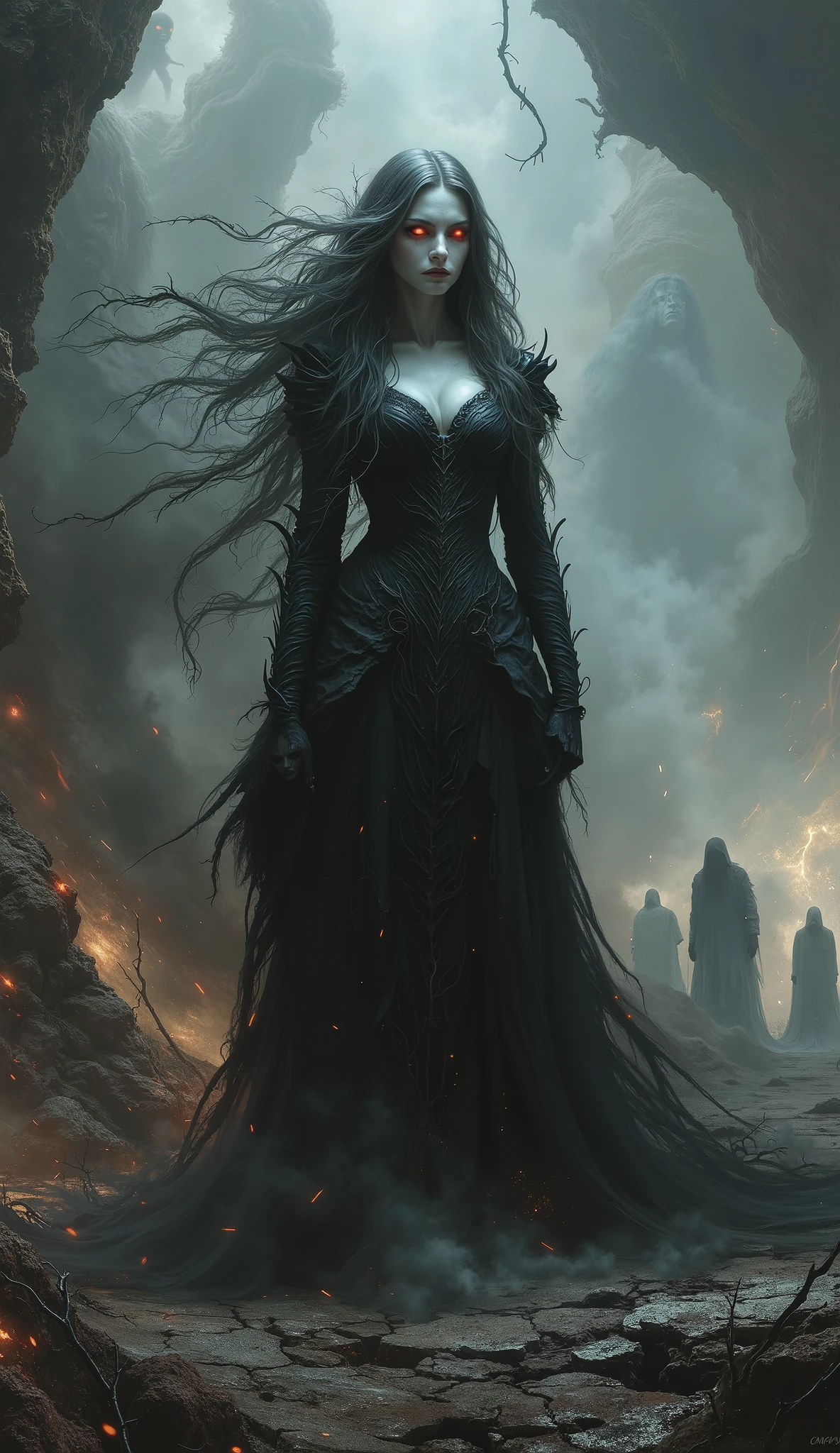 ((full body)) Victorian Hungarian black woman Woman of the 19th century, Hazel eyes, Red lips, Nice features, perfect face, perfect eyes, closed mouth, Wadim Kashin, James gurney, ink, Splash Art", Amazing beauty, Royo, after sexing, Super detailed splash art modern European ink painting, masterpiece, ultra HD