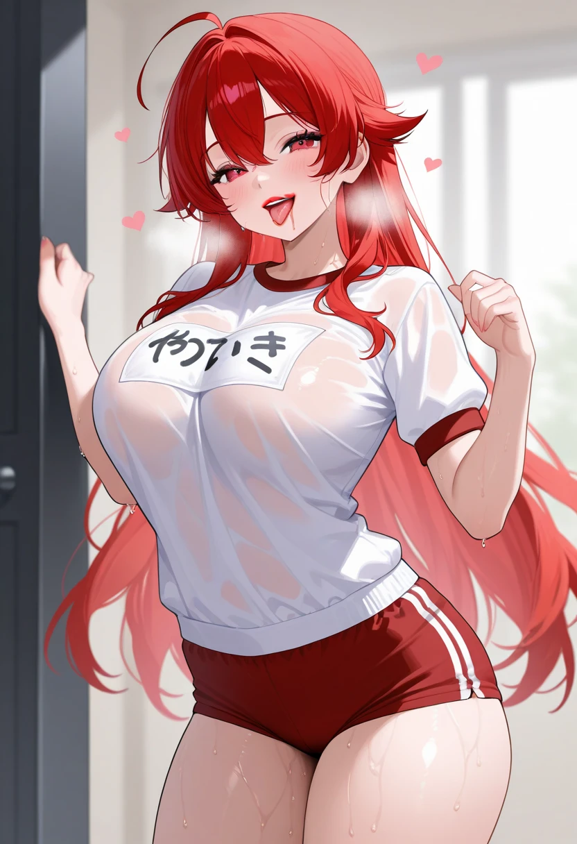 super fine illustration, vibrant colors, masterpiece, sharp focus, best quality, depth of field, cinematic lighting, ultra detailed, crop top, t-shirt, skirt, belly button, wide hips, 1 woman, home, solo, milf, very messy hair, long curly hair, slender, blush, embarrassed, room, indoors, mature female, tall woman, looking down, v-shaped eyebrows,