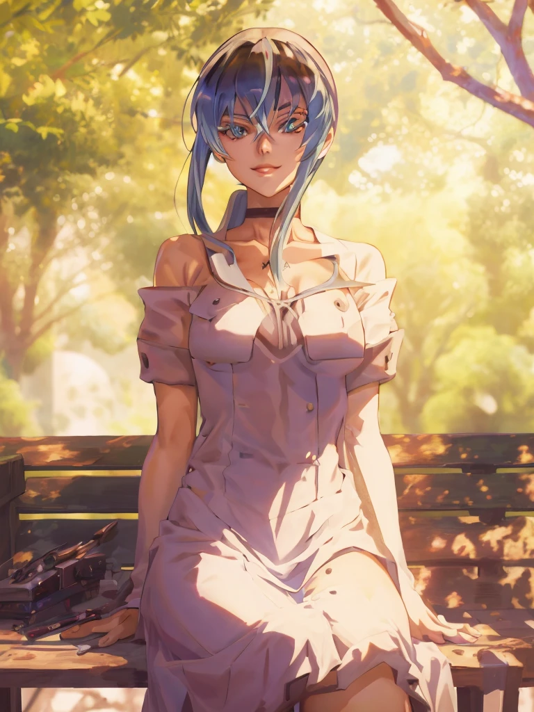 masterpiece, best quality, zombi3, 1girl, large breasts, hoodie, jeans, sneakers, torn clothes, sleeveless, night, darkness, shadow, seiza, graveyard, tombstones, trees, looking at viewer, from above, furrowed brow, smile <lora:zombie-nvwls-v1-000010:1.0>