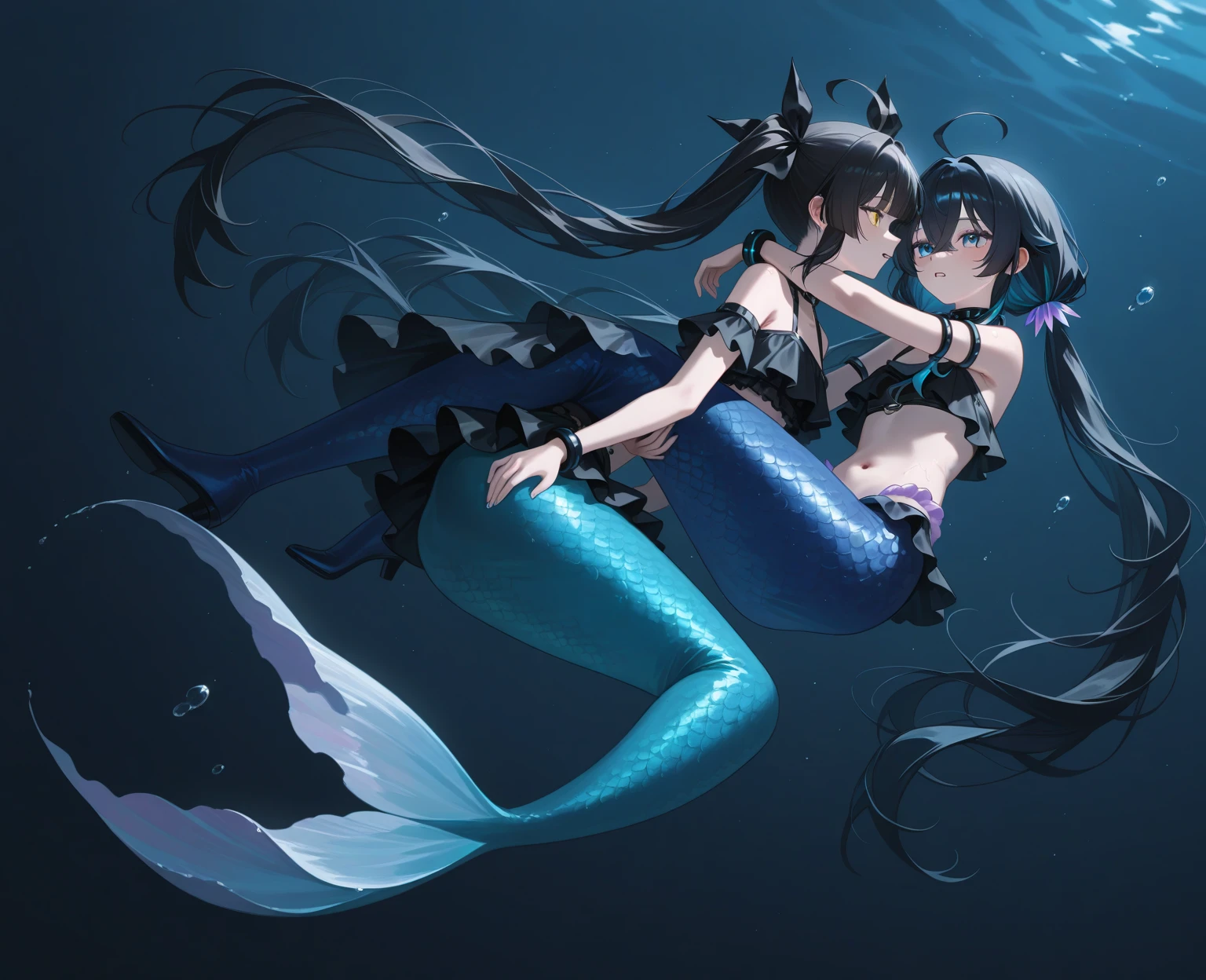 mermaid、Homosexuals、yuri couple、stick together、Dolphin