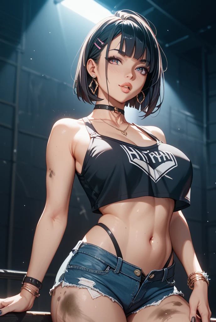 8k high resolution,detailded face,detailed bpdy,perfect body,ultra high quality,1 girl,sleeveless shirt,arms up,armpit, sweating