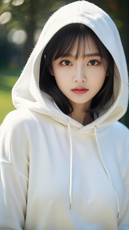 Winters、rhyme、a white world、one girls、18years old、parfect anatomy、Correct human body、Layered Haircut、short wavy hair、Woman with cute face、Perfect good looks、Natural color poncho style hoodie、Silence、white walls、rhyme、a white world、Simplified background、natural soft light、raw、Photorealsitic、top-quality、Real Stick、hiquality、high-level image quality、Random Poses
