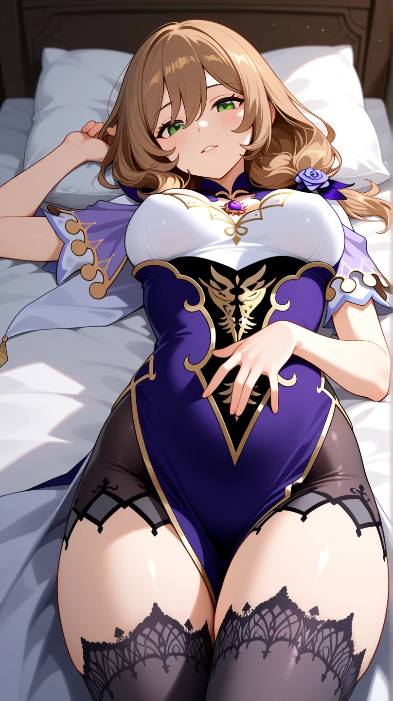 tmasterpiece、full-body view，RAW photogr，Background with（（Bedrooms, Lie down in bed））、(pillowslip), (dakimakura), 15yo student、A beautyful girl、ssmile，A blonde、Colossal titikini with detailed embroidery，sexyposture、perspired、Wet hair，Barefoot