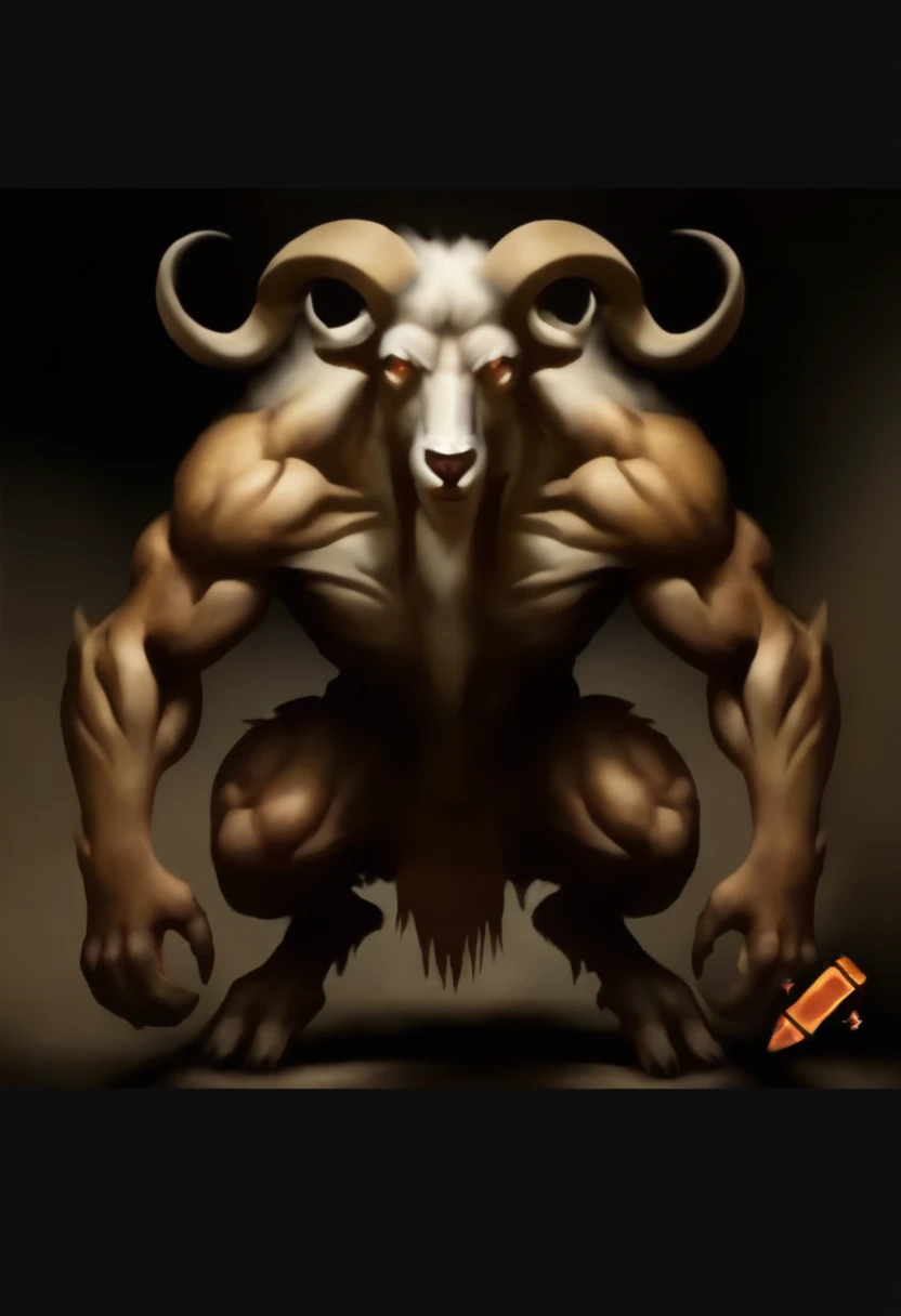 He acts as a professional illustrator and creates an image of a man with a goat's head, that he has his torso bare and a necklace of animal fangs, with baggy pants and sneakers dancing breakdance, while holding a Latin American indigenous staff.