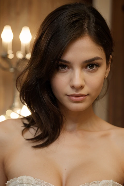a beautiful brunette woman, 20 years old with beautiful shapes, Brown hair ((Superior quality, 8K, head of'artwork: 1.3)), sharpness: 1.2, regarder le spectateur, Style parfait, (((Écarte tes jambes, asseyez-vous avec les genoux pliés)))), (open the mouth: 1.5), (Close your eyes: 0.88), corps féminin attrayant, guapo, guapo, the most famous in the world, (ultra realistic), (photorealistic), (Increased resolution), (8K), (extremely detailed), (best photos), (beautifully detailed blue eyes), (best quality), (Ultra detailed), (head of'artwork ), ( Background'screen), (detailed face), bare, 1 fille, regarder le spectateur, Fine details, detailed face, pureerosfaceace_v1, souriant, demi-corps, Sous-vêtements transparents, white, Longues jambes, slender waist, fesses, ultra fine makeup, Ultra fine clothing material, Les jambes écartées, NSF