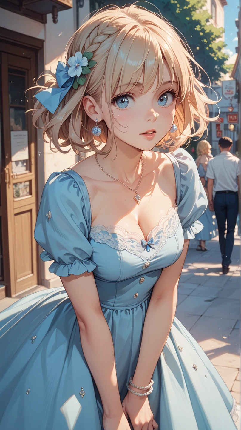 Blonde girl in retro style