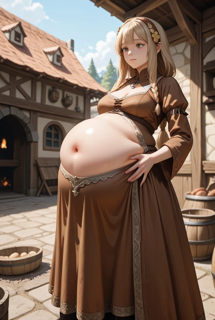 the elf,(White hair),pointy ears,Cruciferous pupils,Lewd expression,Customs,Sex practitioners,nipple piercing,Lace lingerie big breasts,Green transparent cloak,voluptuous figure,simplebackground,themoon,The breath of life,Green meadows,A huge tree of life,The breath of green life,Skysky,Gentle and powerful divinity,Wife-like feeling,Loli prostitute,4 months pregnant,pregnant women with,full bodyesbian,slender leg,pretty high-heel