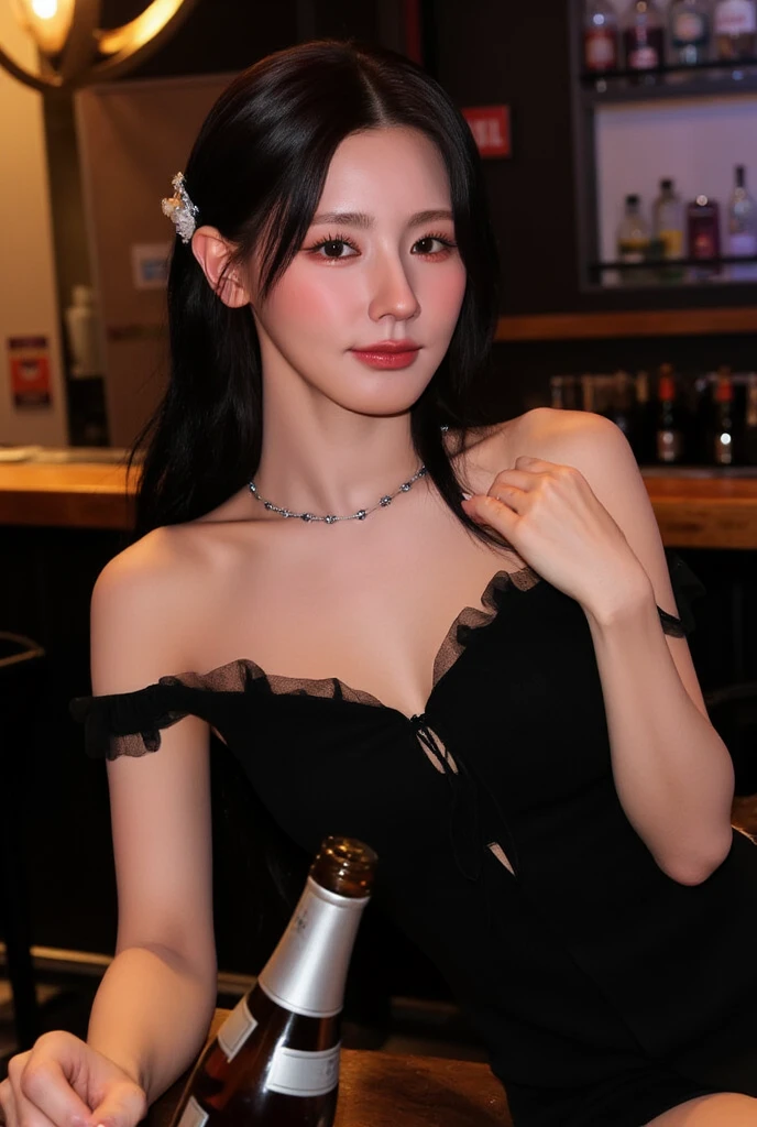 what midjourney means by cocktail dress....😅
++++++++
Prompt:
Photo of a 20 year old woman with long black hair, in a short white cocktail dress sitting at the bar of a nightclub looking at the camera, she is tattooed and wearing a necklace and high heels, the area is neon lit and there are glasses on the bar. Nikon D850 with Nikon AF-S VR Micro-NIKKOR 105mm f/2.8G IF-ED Lens, -- style raw --ar 3:4 --s 550 --v 6.0