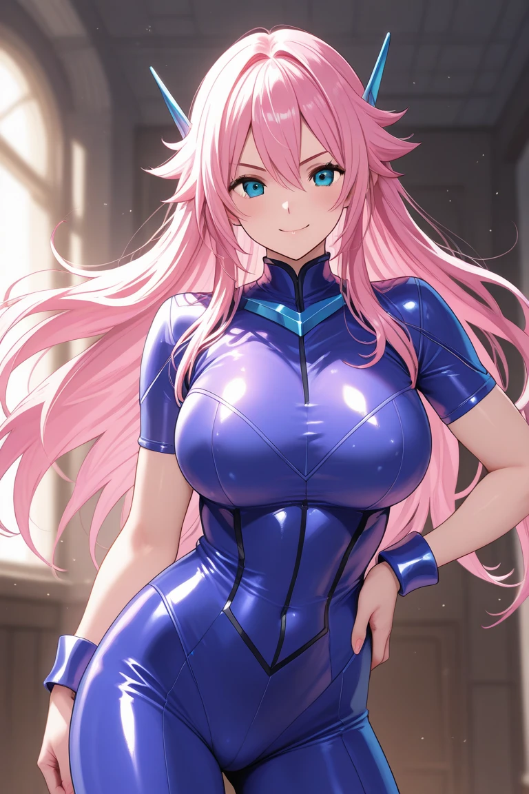 (8K, top-quality, masterpiece:1.2), (reallistic, Photorealistic:1.37), Super Detail, One girl,), (Highly detailed), (beautifully detailed eyes), (of the highest quality), (super detailed ), (masterpiece), (Detailed face),20yr old, ,1 girl, ((pink hair,long hair)), medium breasts, clothed, Perfect Lighting, BREAK, (deep bordeaux and royal blue:1.3), (shiny stretch fabric:1.2), (long sleeve plunging glossy bodysuit:1.5), (cutouts at shoulders and waist:1.3), (slim fit long pants with blue side stripes:1.4), (silver heels with ankle straps:1.2), (silver hoop earrings:1.2), (vibrant and elegant:1.2), BRAKE, (close-up shot:1.3), (from waist up:1.3), (long pink hair:1.2), (soft waves:1.1), ((mystical smile:1.3)), (friendly gaze:1.2), (facing forward:1.2), (one leg crossed:1.1), (futuristic lobby with white marble:1.2), (bright lighting:1.1), (shiny and elegant:1.1), BRAKE (embarrassed,blush:1.3) ,(steam:1.2),(wet:1.2),(sweat:1.2),(trembling:1.3) ,(parted lips:1.3),(harf open eyes:1.4),(feeling weak:1.5)


