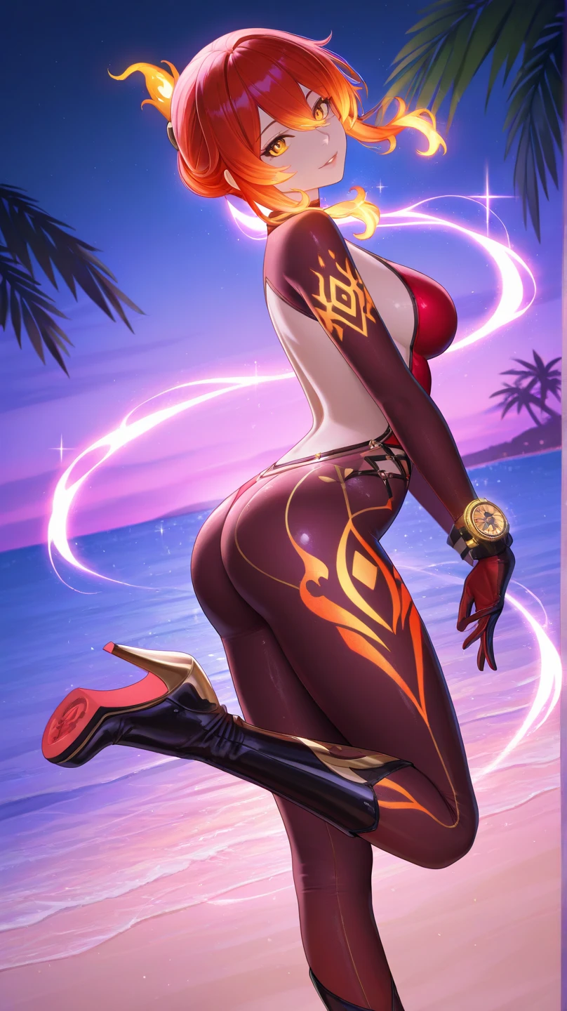 full body view of completly nude Karin Kanzuki (capcom, snk, street fighter), (Capcom vs SNK), (masterpiece), fit body, sexy smile, smirk, big breasts, perky breasts, hard nipples, nipslip, nip-slip, visible areolas, visible nipples, cleavage, thick thighs, thigh gap, cameltoe, visible crotch, upskirt, no shoes, bare feet, naked feet, pretty feet, beautiful feet, perfect feet, beautiful toes, blonde hair, ponytails, long oversized Victorian Europe-style ringlets with two small forelocks and braids encircling her head, standing looking at you daring you to come closer, She entirely nude, fully naked, nsfw