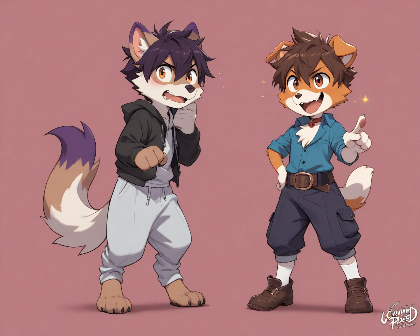 Meeko, standing alone, velues, 1boy, fully body, high qualiy, illustration, high resolution, simple background, Paw feet, paw hands