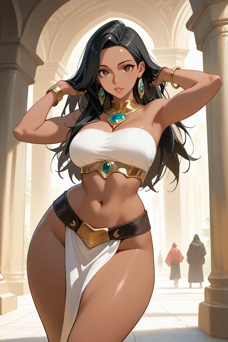 A mature woman,Long black hair,Bangs,high quality,Beautifully,masterpiece,antiquity