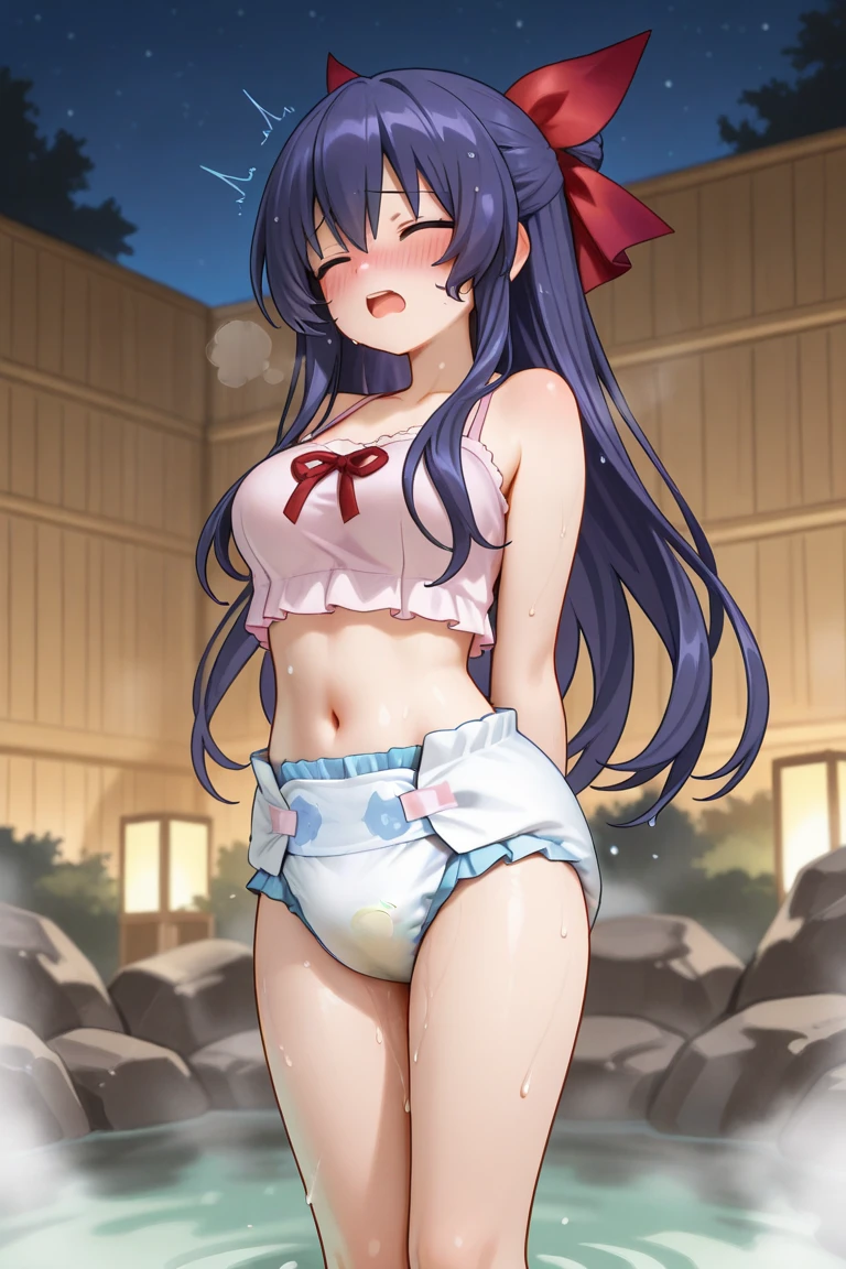 1girl, solo, nsfw,, (wearing nothing: 1.5), large breasts., empty eyes ,shizu murasame, long hair, blue eyes, black hair, sidelocks, hime cut, bangs, blunt bangs,,, flooding, fire, heavy snowfall, frozen, file, crying, sea, cooking, whole body, Cherry tree、 blue sky, church,, classroom, garden, , nipple , wet, hospital、、17 years old、