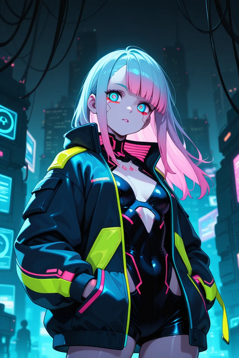 Crie um jovem cyberpunk